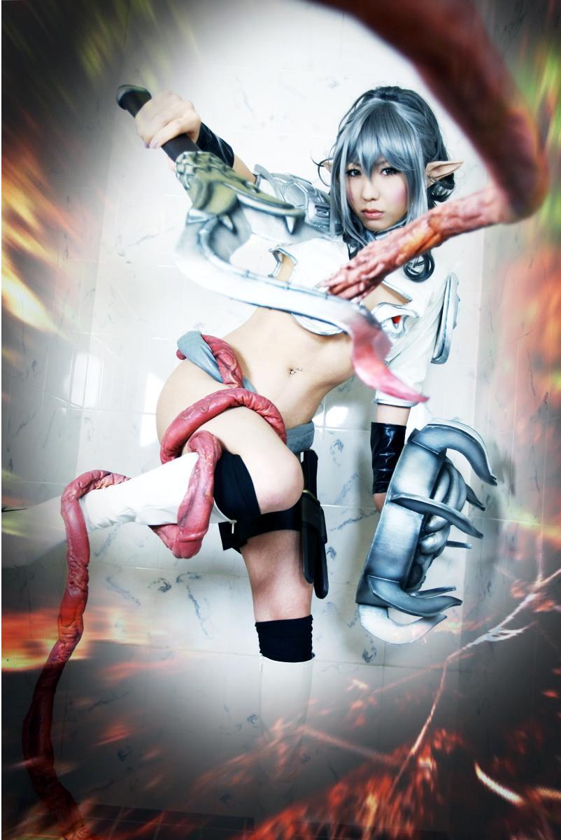 [Cosplay]  Queens Blade  Echidna & Alleyne Vs Tentacles SP2